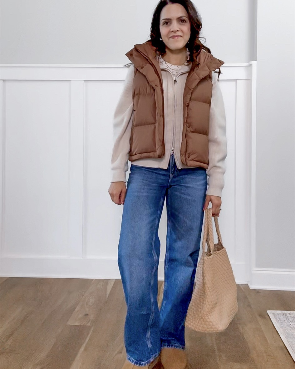 Monthly outfit planner DECEMBER: Winter outfits, Planner to person | wide leg jean, puffer vest, chocolate brown hoodie, sneakers, suede leather tote, weekend outfit 

#classicstyle #casualstyle #LTKstyletip #winteroutfit


#LTKootd #LTKgrwm #LTKSeasonal