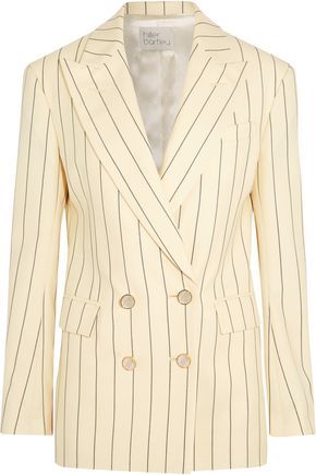 Double-breasted pinstriped wool-twill blazer | The Outnet Global