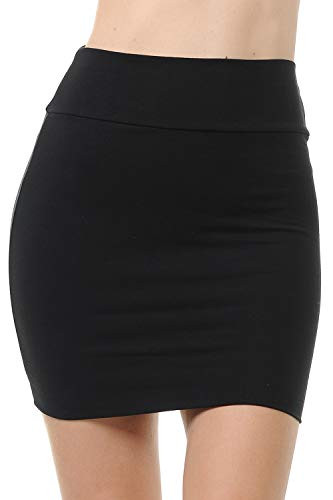 Trendy Street Basic Double-Layer Cotton Simple Stretchy Tube Pencil Mini Skirt | Amazon (US)