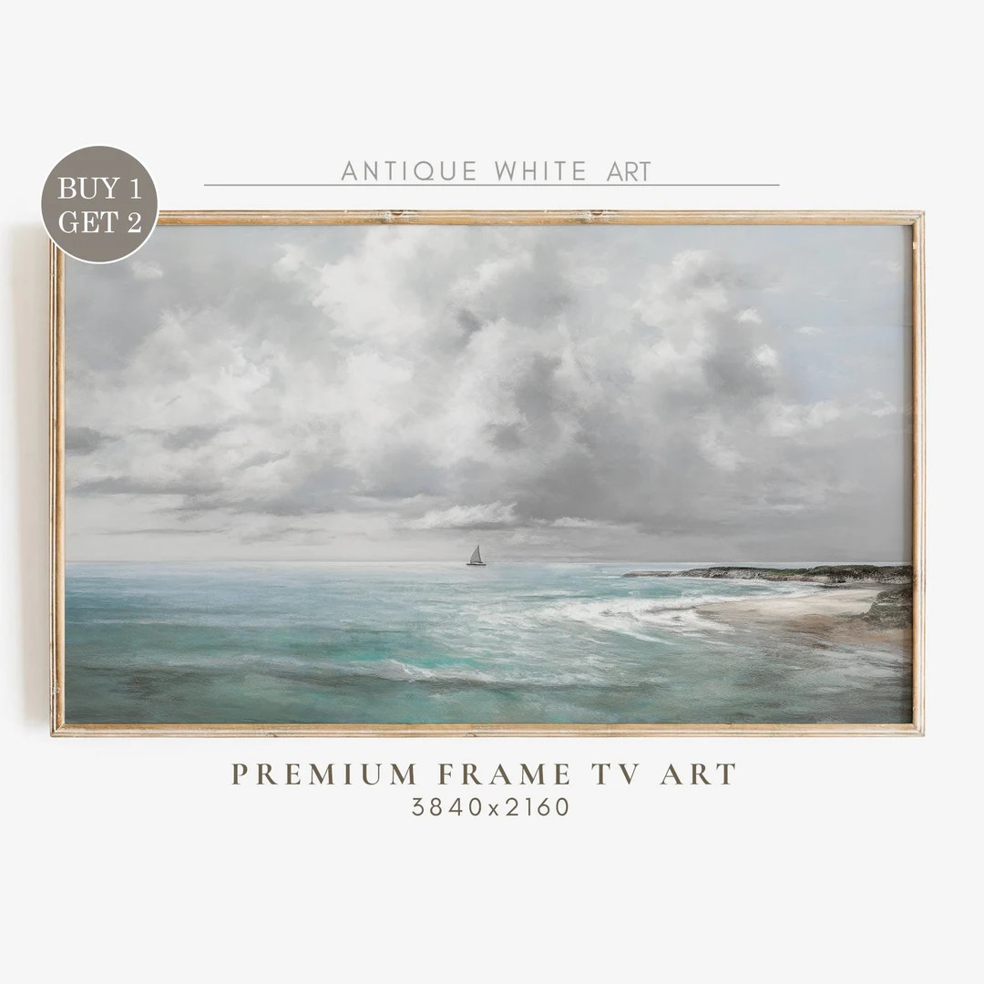 Samsung Frame TV Art Summer Seascape Painting Ocean Frame TV - Etsy | Etsy (US)