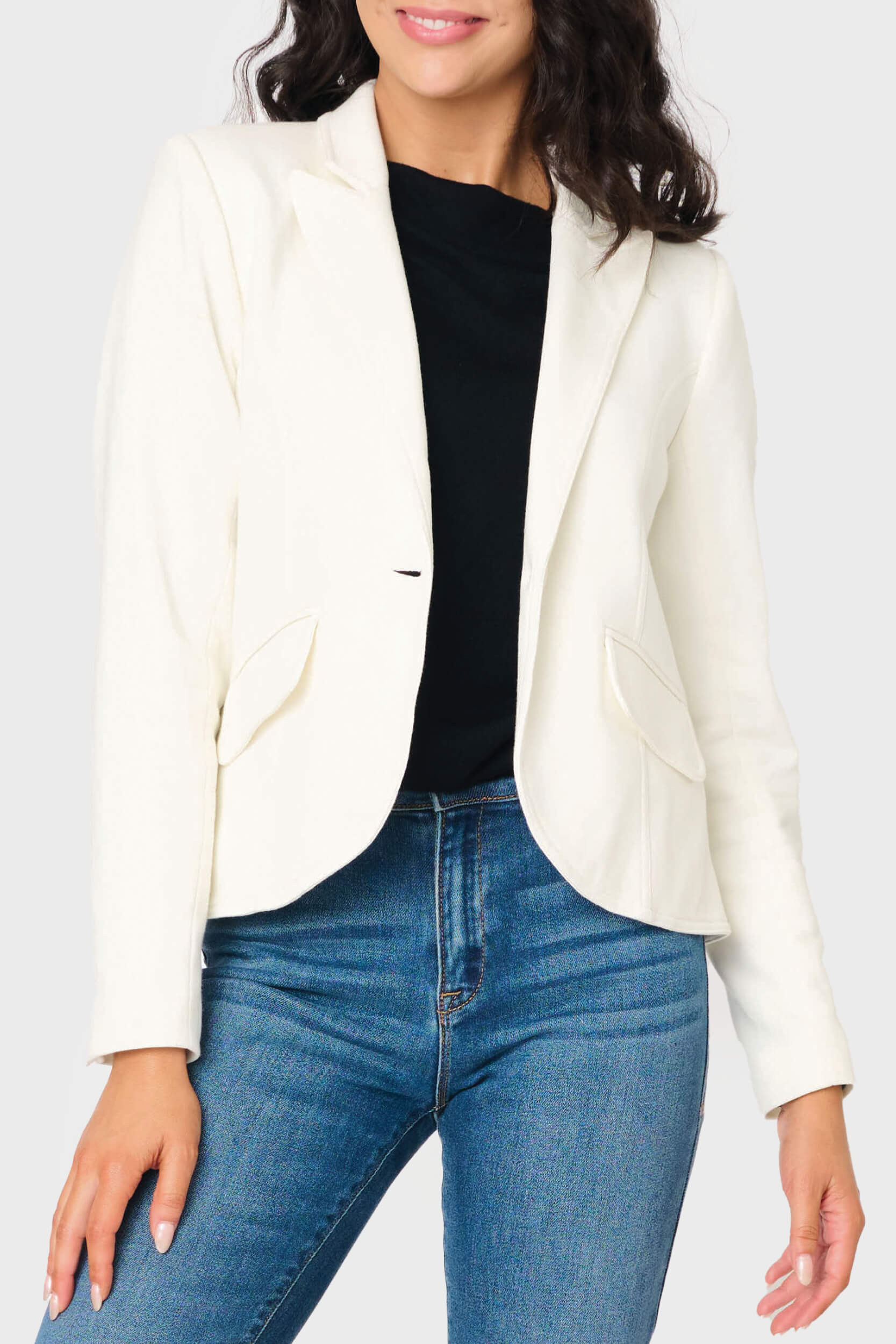 Notch Lapel Stretch Knit Blazer | Gibson