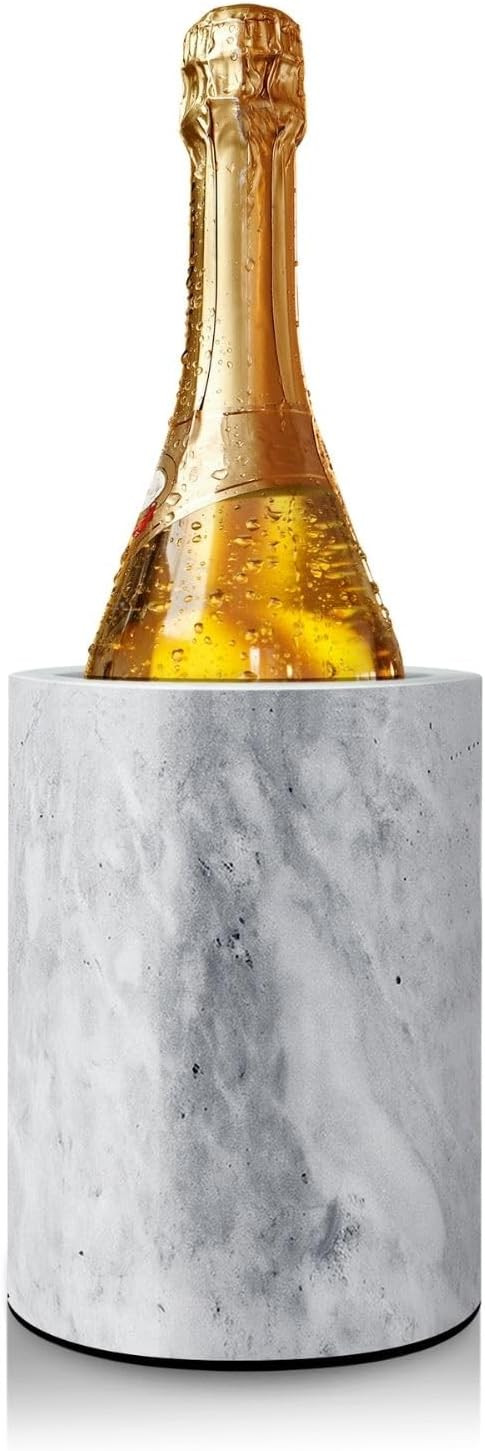 Flexzion Kitchen Tool Crock Utensil Holder and Wine Cooler Chiller, Natural White Marble 5" x 7" ... | Amazon (US)