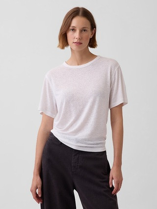 Linen-Blend Relaxed T-Shirt | Gap (US)