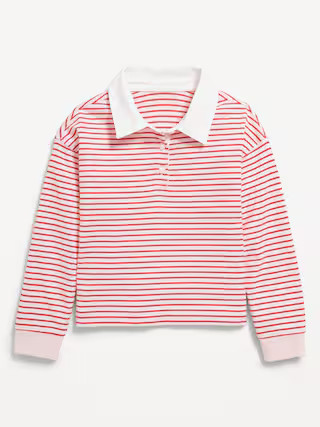Long-Sleeve Cropped Polo Top for Toddler Girls | Old Navy (US)