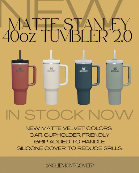 The highly coveted Stanley 40oz Quencher Tumbler is new and improved! New velvet matte colors, added grip handle, and a silicone cover to prevent spills – THEY LISTENED!!! All colors are in stock, making it the perfect time to snag some as Christmas gifts! 

P.S. If you have somebody on your Christmas list that loves to travel, this is the perfect gift under $50! Travels well, great for camping, keeps ya hydrated, all around a favorite of mine. 👌🏼

TAGS: Stanley Thermal. Christmas gifts. Gift guide. Travel gifts. Outdoorsy gifts  Stanley Tumbler. Travel lovers. Stocking stuffer. Camping gift  Camper gift. Dirty Santa. White elephant gift  

#LTKHoliday #LTKtravel #LTKunder50