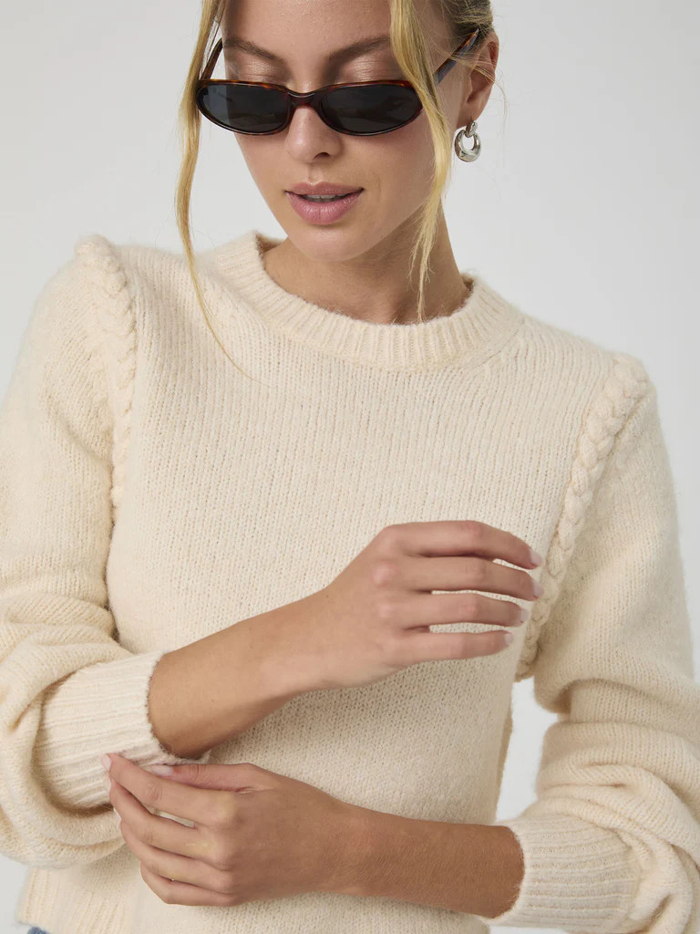 Fluffy Knit Braided Detail Sweater | French Connection (US)