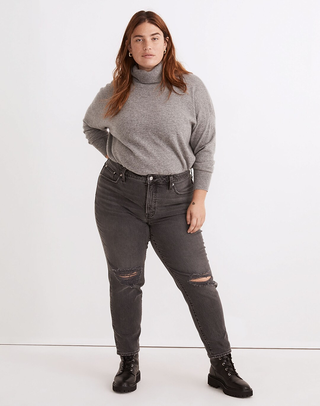 The Plus Perfect Vintage Jean in Bartlett Wash: Ripped Edition | Madewell