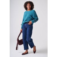 Klass. Women's Ribbon Trim Batwing Knitted Jumper in Turquoise | Size: 2XL | Debenhams UK
