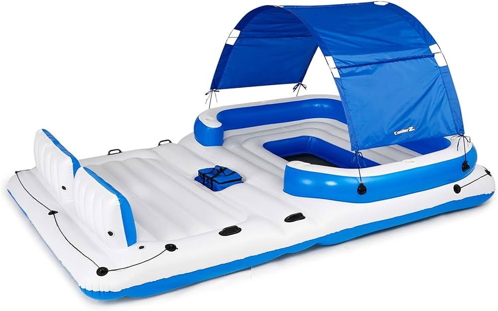 Bestway Hydro-Force Tropical Breeze 6 Person Inflatable Party Island Water Float Lounger with 6 C... | Amazon (US)