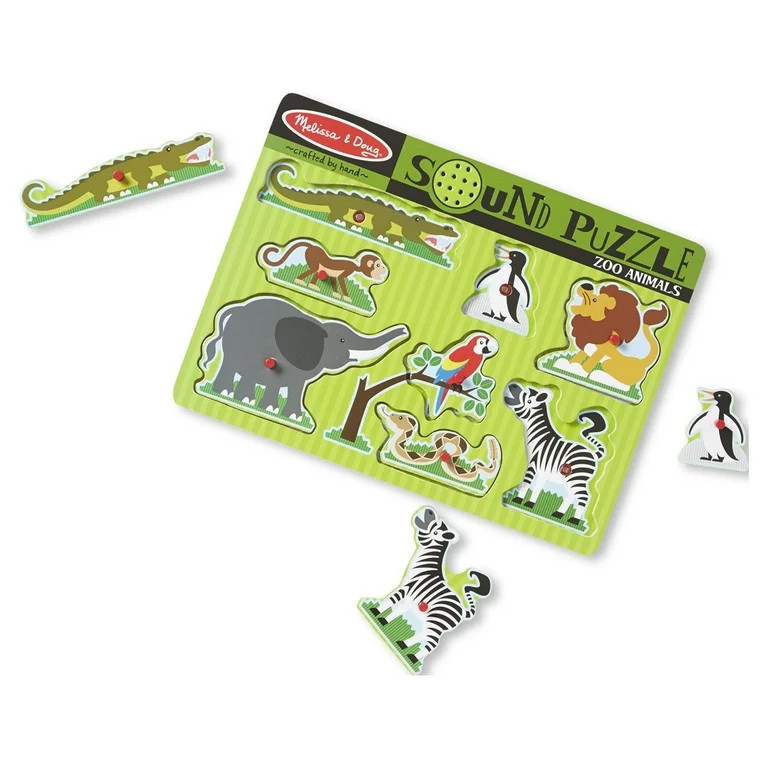 Melissa & Doug Zoo Animals Sound Puzzle - Wooden Peg Puzzle With Sound Effects (8 pcs) | Walmart (US)