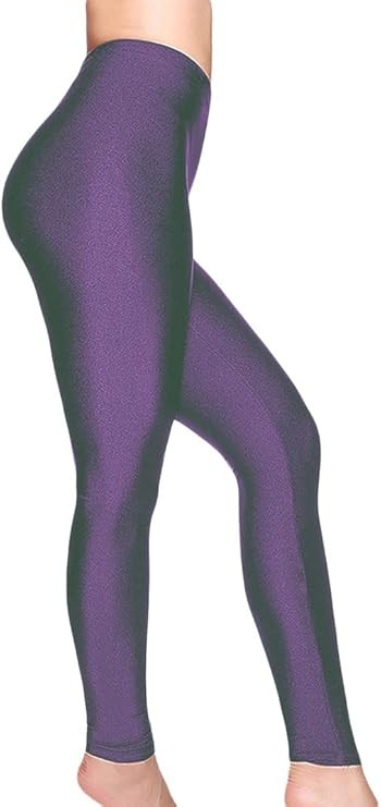 Romastory Women's Stretched Shiny Sports Leggings Mid-Waist Elastic Pants Shining Leggings Tights | Amazon (US)