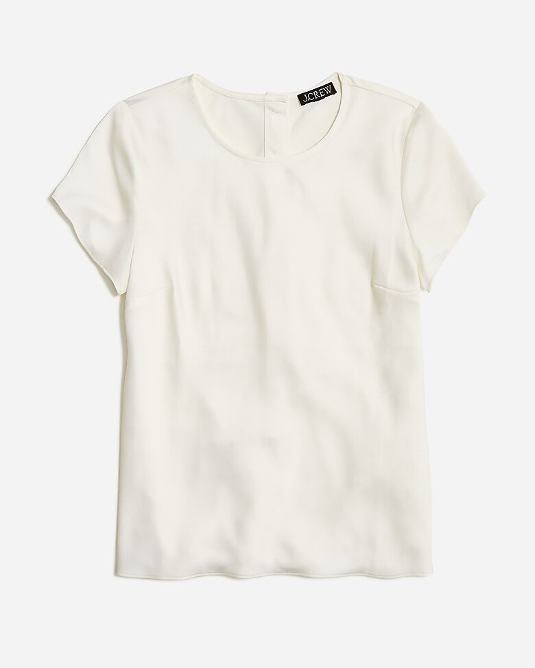Short-sleeve button-back top in everyday crepe | J. Crew US