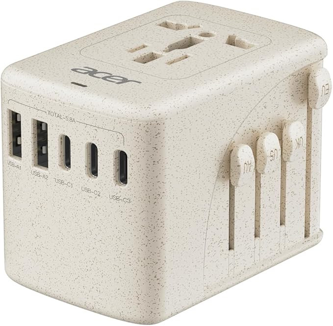 Acer Universal Travel Plug Adapter - International Power Adapter with 5 USB Ports (3 USB C) 5.8A,... | Amazon (US)