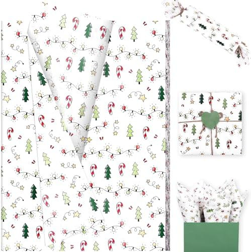 60 Sheets Christmas Tissue Paper, 20 x 14in Xmas Themed Print Gift Wrapping Tissue for Gift Bag F... | Amazon (US)