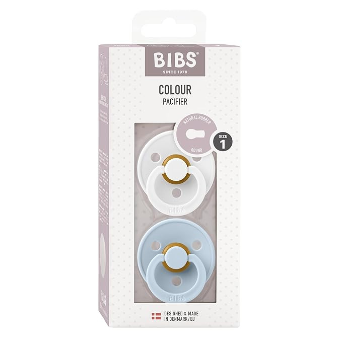 BIBS Pacifiers Colour Collection | Natural Rubber Baby Pacifier | Set of 2 BPA-Free Soothers | Ma... | Amazon (US)