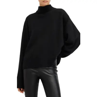 AllSaints Asha Oversize Mock Neck Sweater in Grey Marl at Nordstrom, Size X-Small | Nordstrom