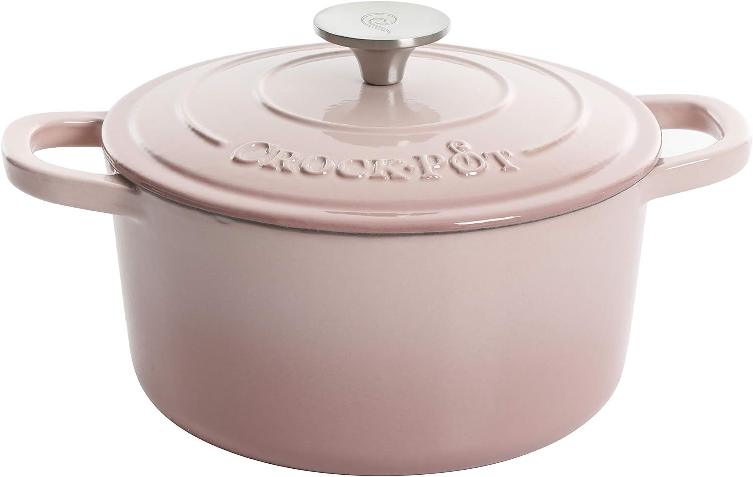 Crock-Pot Artisan Round Enameled Cast Iron Dutch Oven, 7-Quart, Blush Pink | Amazon (US)