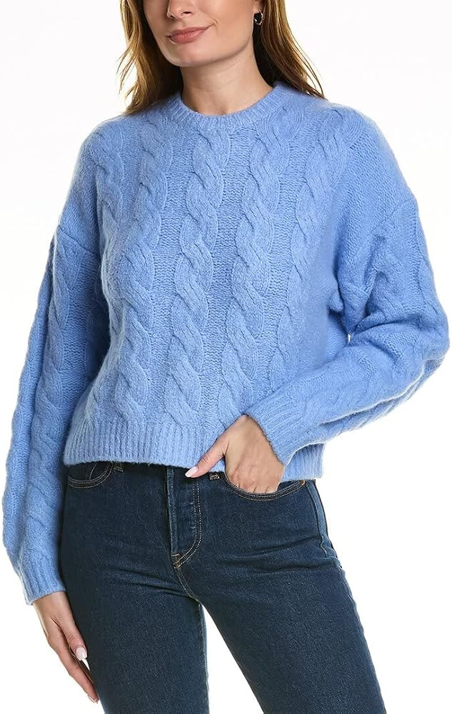 Joie Hyannis Cable Sweater in Powder Blue, Small | Amazon (US)