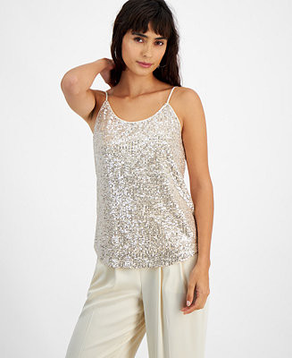 Bar III Women's Sequin Sleeveless Top, Created for Macy's - Macy's | Macy's Canada