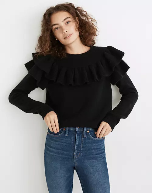Ruffle-Yoke Sweater in Coziest Yarn | Madewell