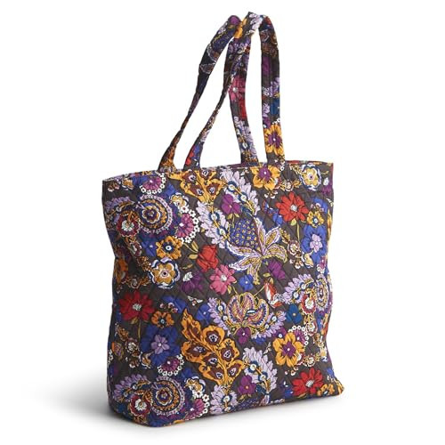 Vera Bradley Women's Premium Cotton Clermont Travel Tote, Colorful Bouquet, One Size | Amazon (US)