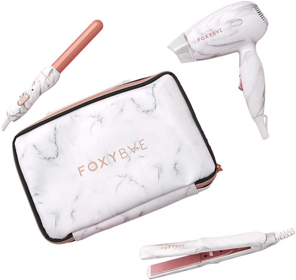 Foxybae Mini Travel Kit with Mini Flat Iron, Wand, and Dryer | Amazon (US)