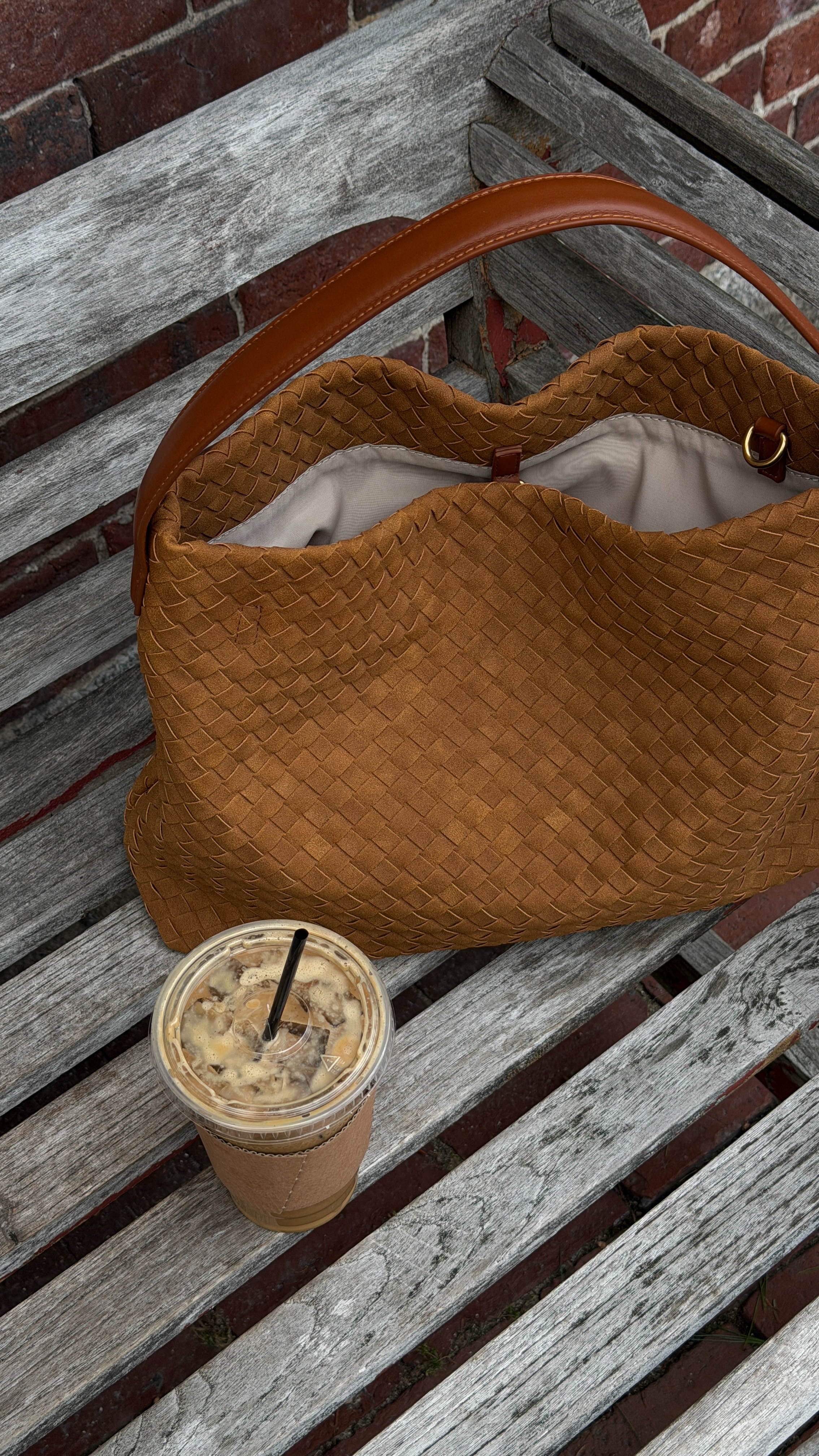 My favorite new woven bag 💫  the quality is so good & it's under $75! also comes with a crossbody strap.  

 #LTKdayinmylife #LTKFindsUnder100