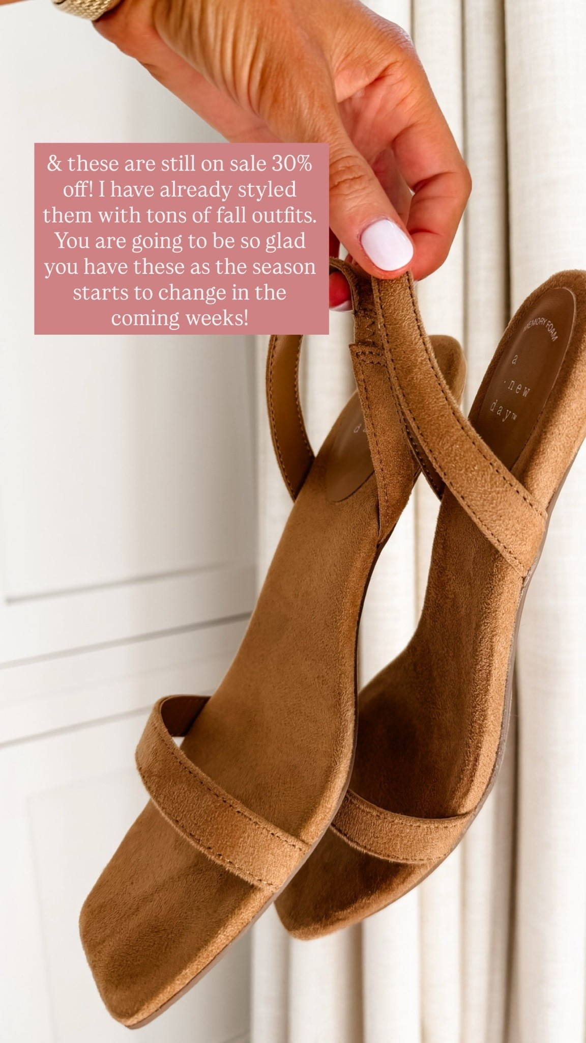 These faux suede kitten heels are currently on sale! Such a great neutral heel going into pre fall! You can style with dresses, skirts, jeans, etc!

Loverly Grey, Target sale, faux suede heels, neutral heels, kitten heels

#LTKSeasonal #LTKSaleAlert