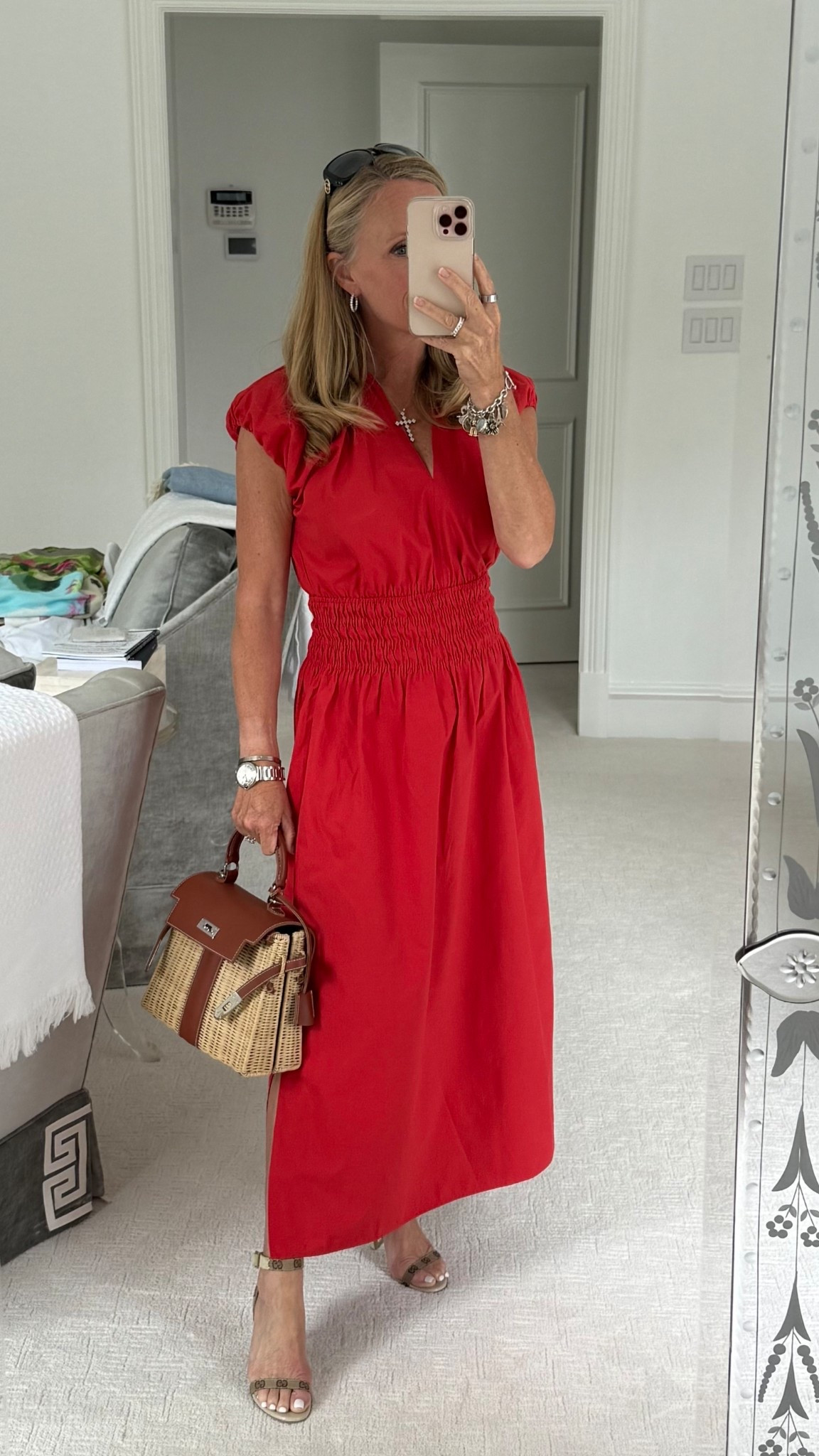 The perfect red dress for fall 
The Brochu Walker Mina dress in red 
Fits tts 
I’m 5’2” tall and wear XS for reference 


#LTKSeasonal #LTKOver40 #LTKStyleTip