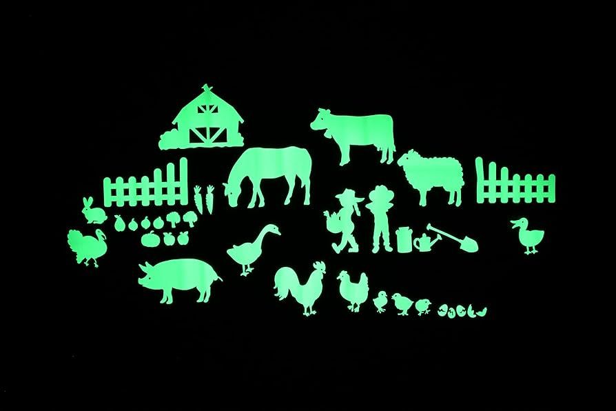 GLOPLAY On The Farm Series (36pcs/Pack), Glow in The Dark Educational Wall Stickers, The Eco-Frie... | Amazon (US)