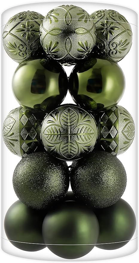 Christmas Ball Ornaments 20ct Dark Green Christmas Tree Decorations with Hang Rope-Shatterproof C... | Amazon (US)