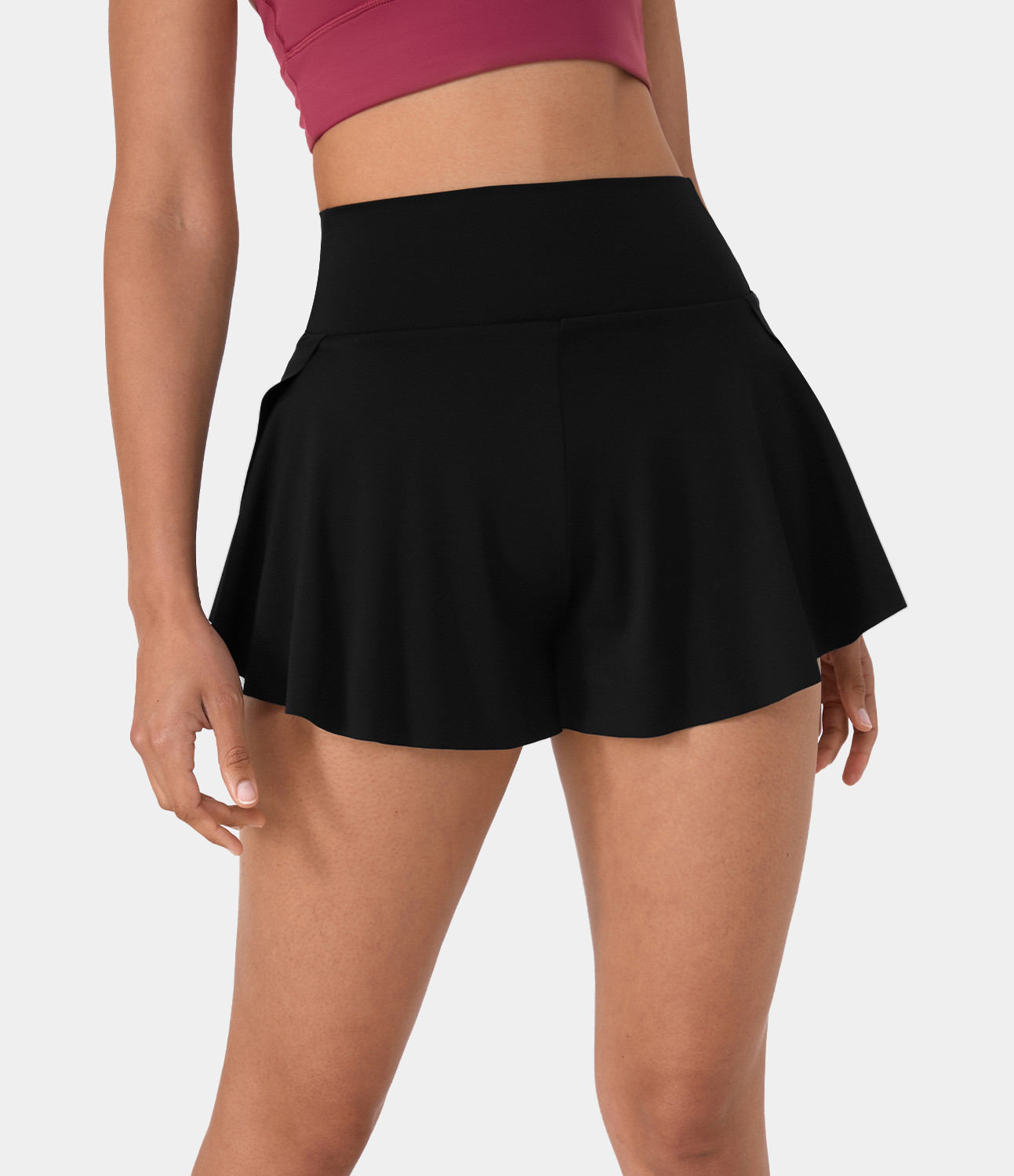 Halara High Waisted 2-in-1 Yoga Shorts 2'' Gym Short - Black - XL booty shorts compression shorts yoga shorts | HALARA