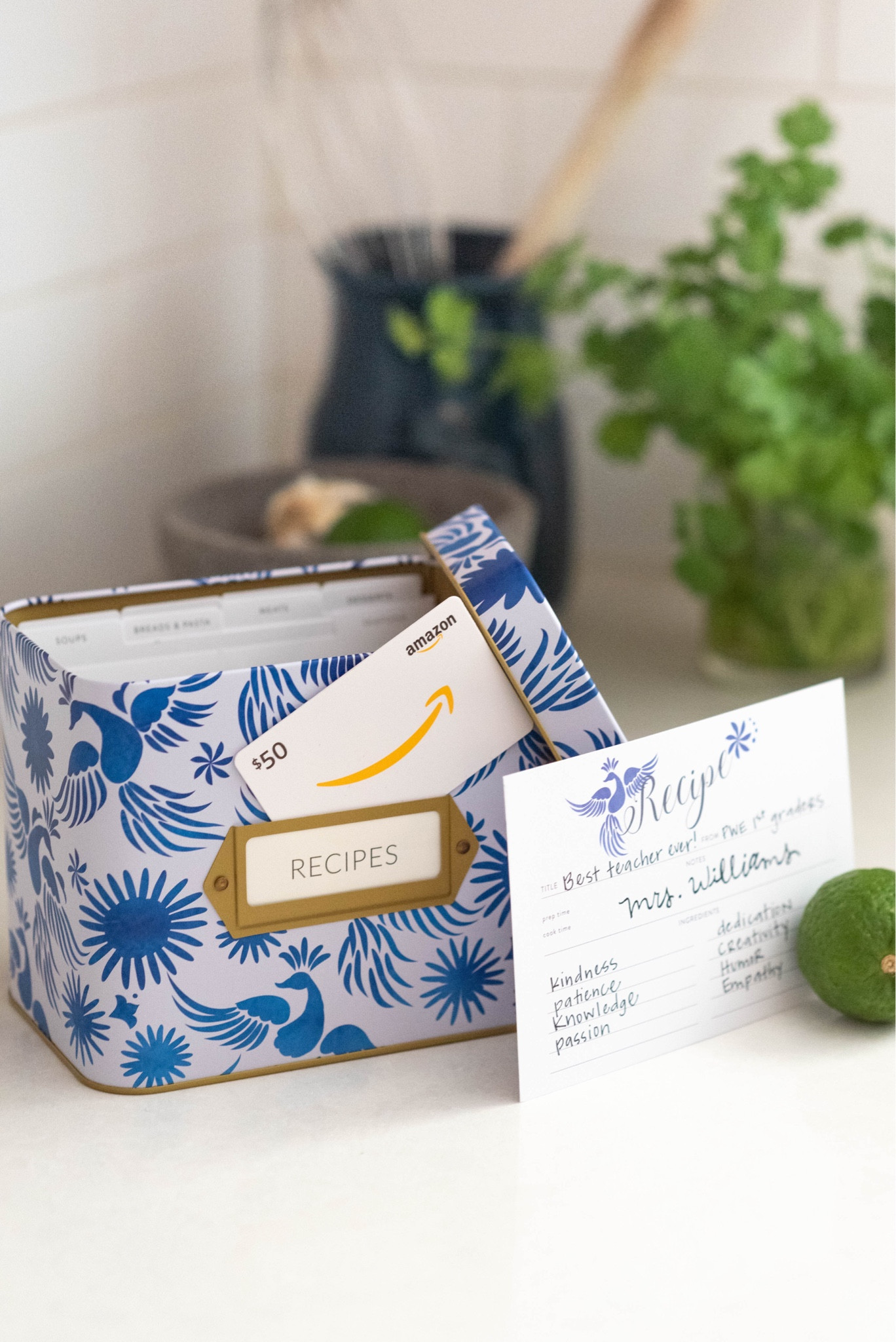 Teacher gift idea!
Fill a recipe box with cards, gift cards, and recipes!

#LTKGiftGuide #LTKunder100 #LTKunder50