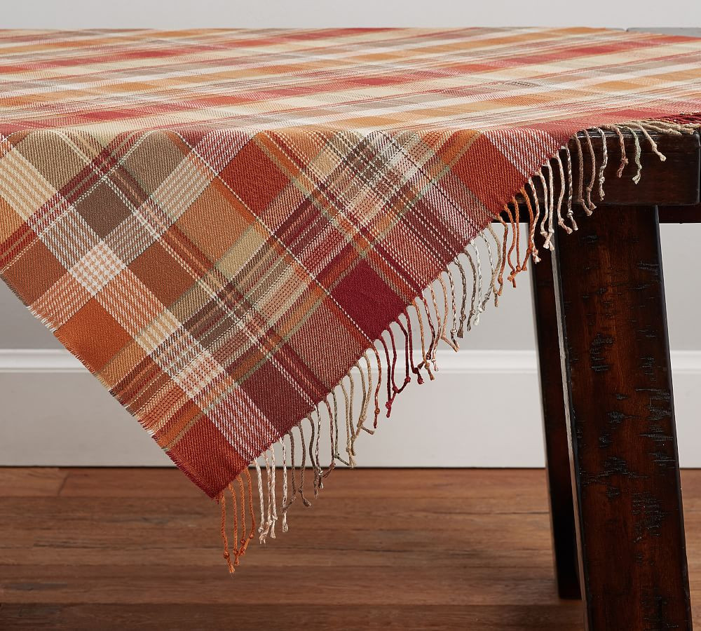 Newton Plaid Table Throw | Pottery Barn (US)