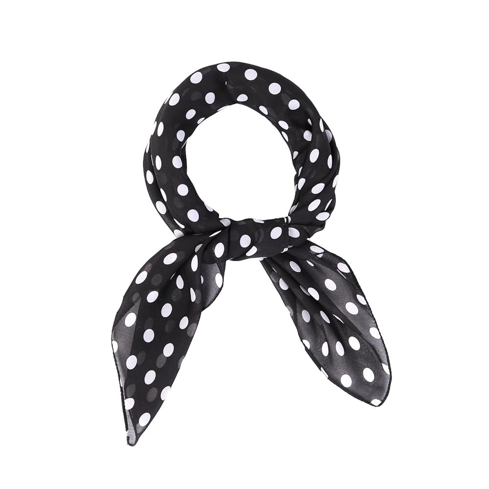 MissShorthair 50s Chiffon Scarf Sheer Square Neck Head Scarf for Women | Amazon (US)