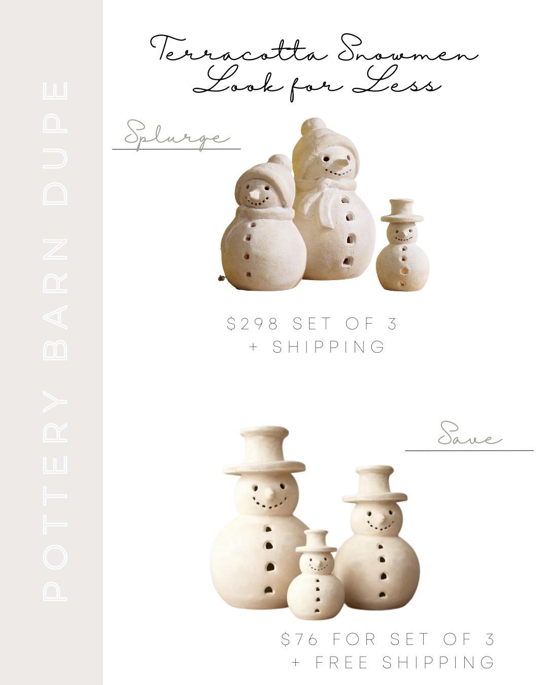 Pottery Barn Terracotta Snowmen Dupe, Pottery Barn Terracotta Snowmen Look for Less, Pottery Barn Look for Less, Pottery Barn Dupe, Pottery Barn Look Alike, Pottery Barn Inspired, Walmart Christmas Finds, Walmart Christmas Decor, Splurge or Save, Christmas Decor, Neutral Christmas Decor, Walmart Christmas Decor 2025, Walmart Christmas Decor Ideas, Snowman Christmas Decor, Snowmen Christmas Decor

#LTKHoliday #LTKHome #LTKSeasonal