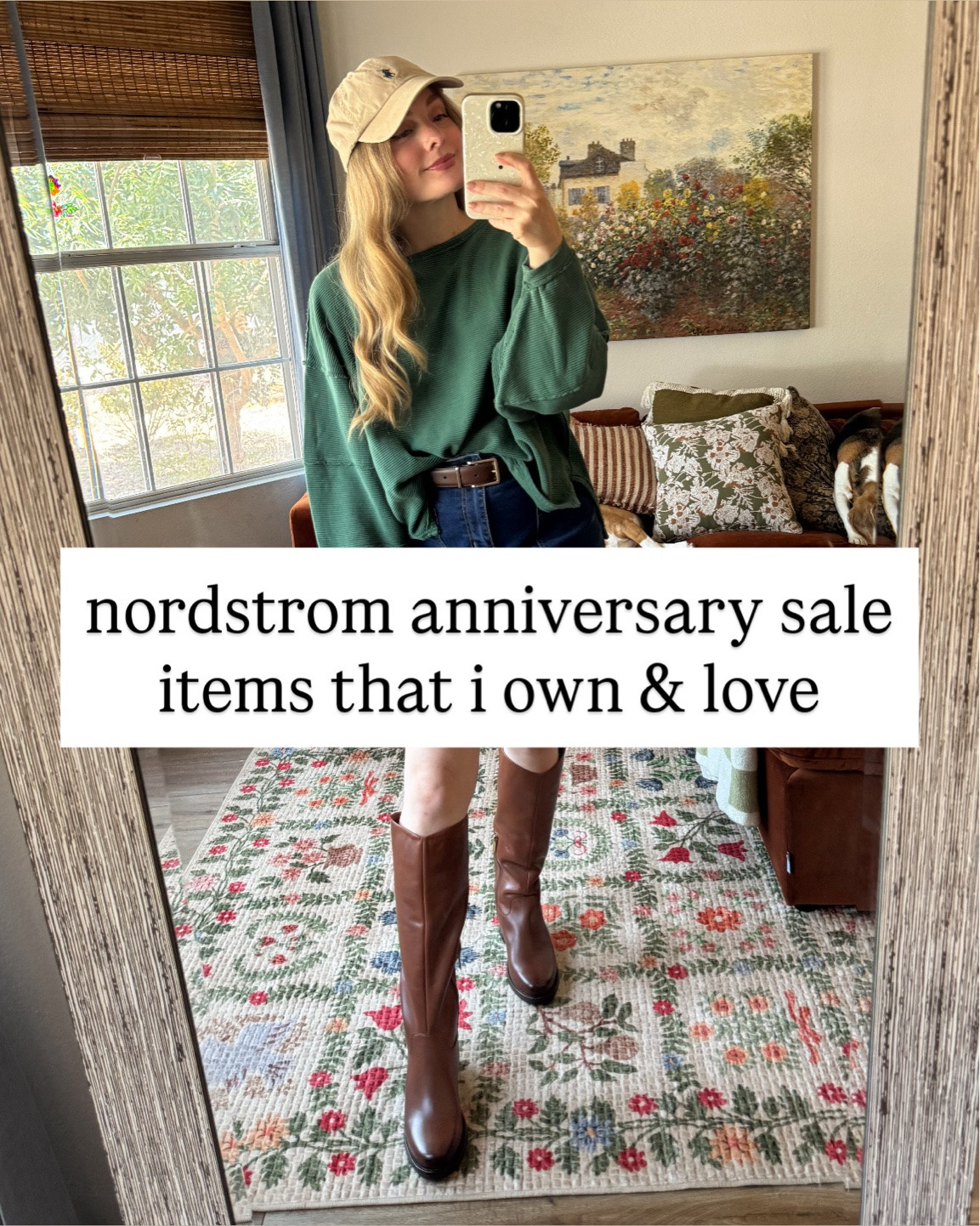 nordstrom anniversary sale items that i love!

free people green pullover & red sweater are both oversized. wearing my normal small and they are perfectly oversized.

brown leather vince camuto boots run a little snug, i sized up 1/2 

dark suede boots are tts

plaid jacket tts, wearing my normal small

steve madden flats tts and veryyyy comfy

#LTKSeasonal #LTKSaleAlert #LTKootd