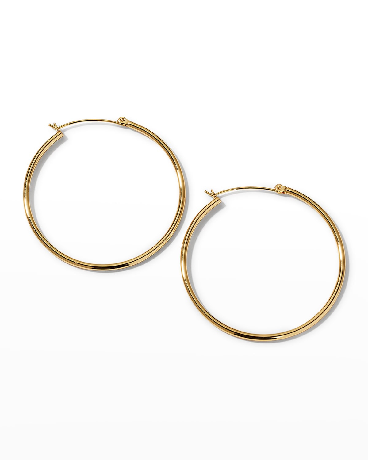 Gold-Plate Hinge Back Hoop Earrings | Neiman Marcus