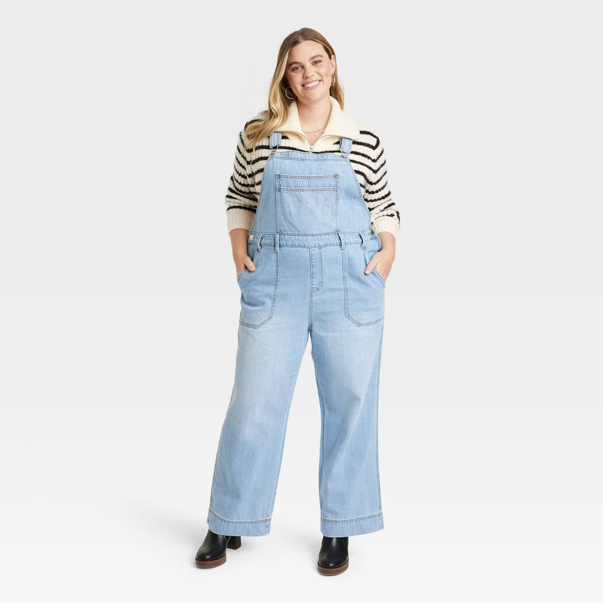 Women's Wide Leg Denim Overalls - Universal Thread™ Light Wash | Target
