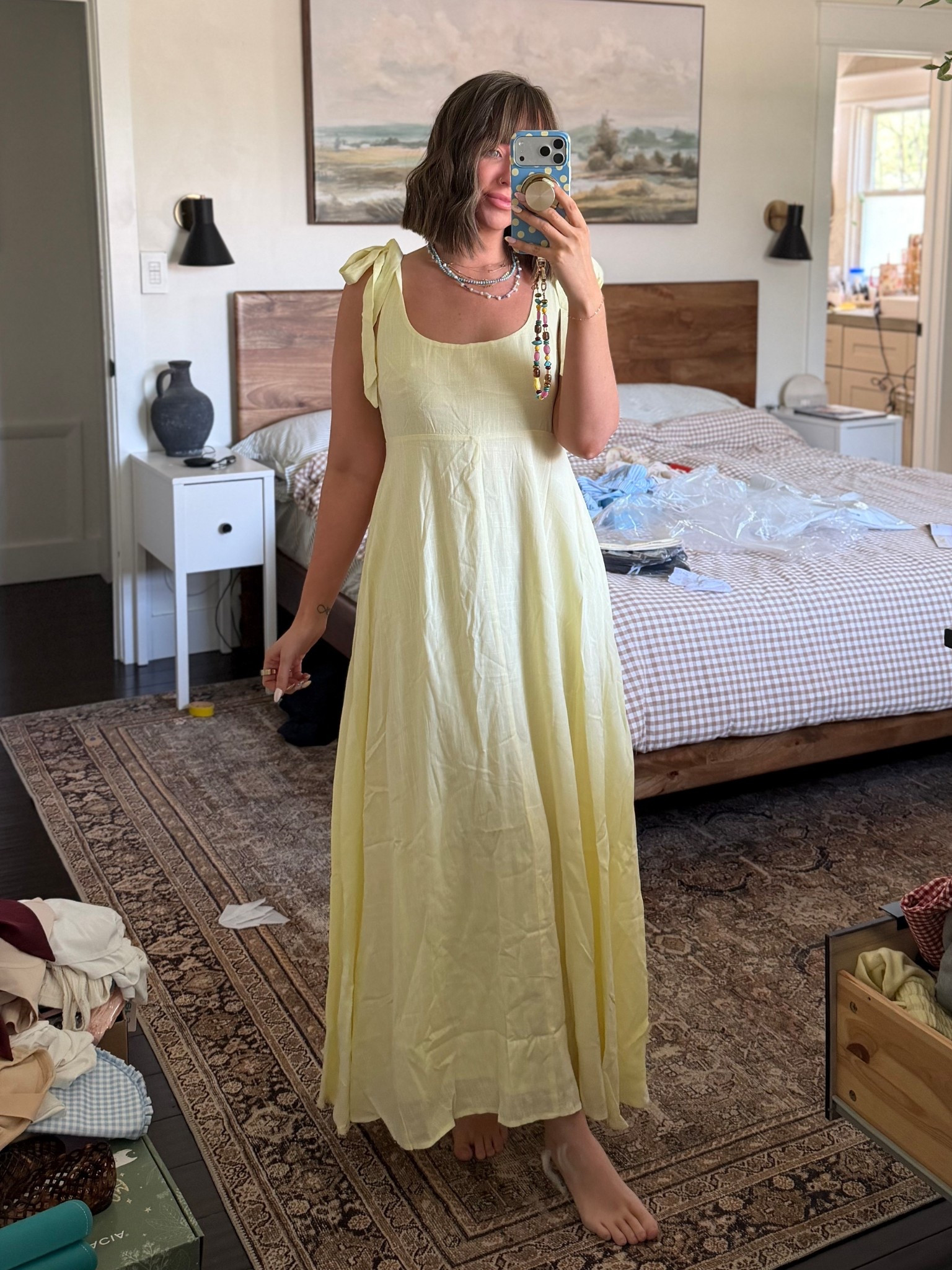 Prettiest yellow maxi dress with tie straps 💛💛💛 love this for summer! 

Petal and pup, linen dresses, summer dress 

#LTKootd