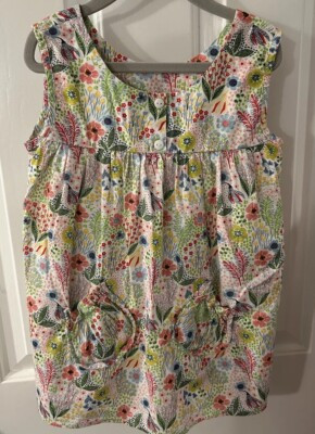 Bella Bliss Girl’s Size 10 Floral Sleeveless Floral Cotton Top With Pockets EUC! | eBay | eBay US