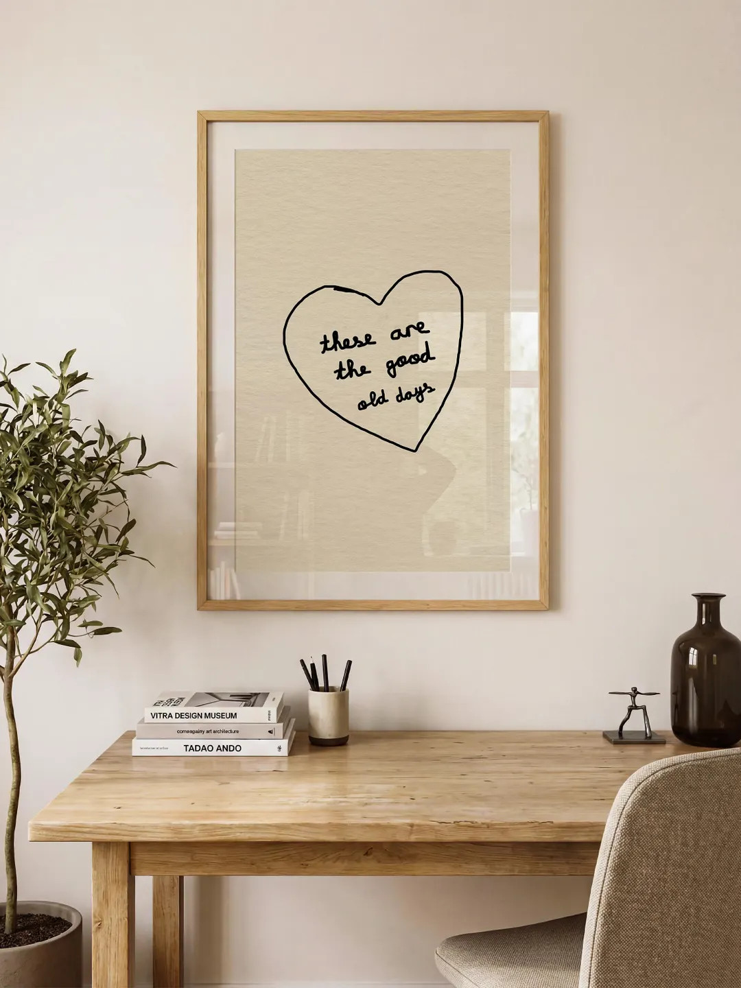 These Are the Good Old Days Print: Handwritten Heart Typography Wall Art (Digital Download) | Etsy (US)