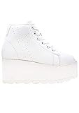 Y.R.U. YRU LALA Hi Platform Rave Festival Dance Party Sneakers in White (8) | Amazon (US)