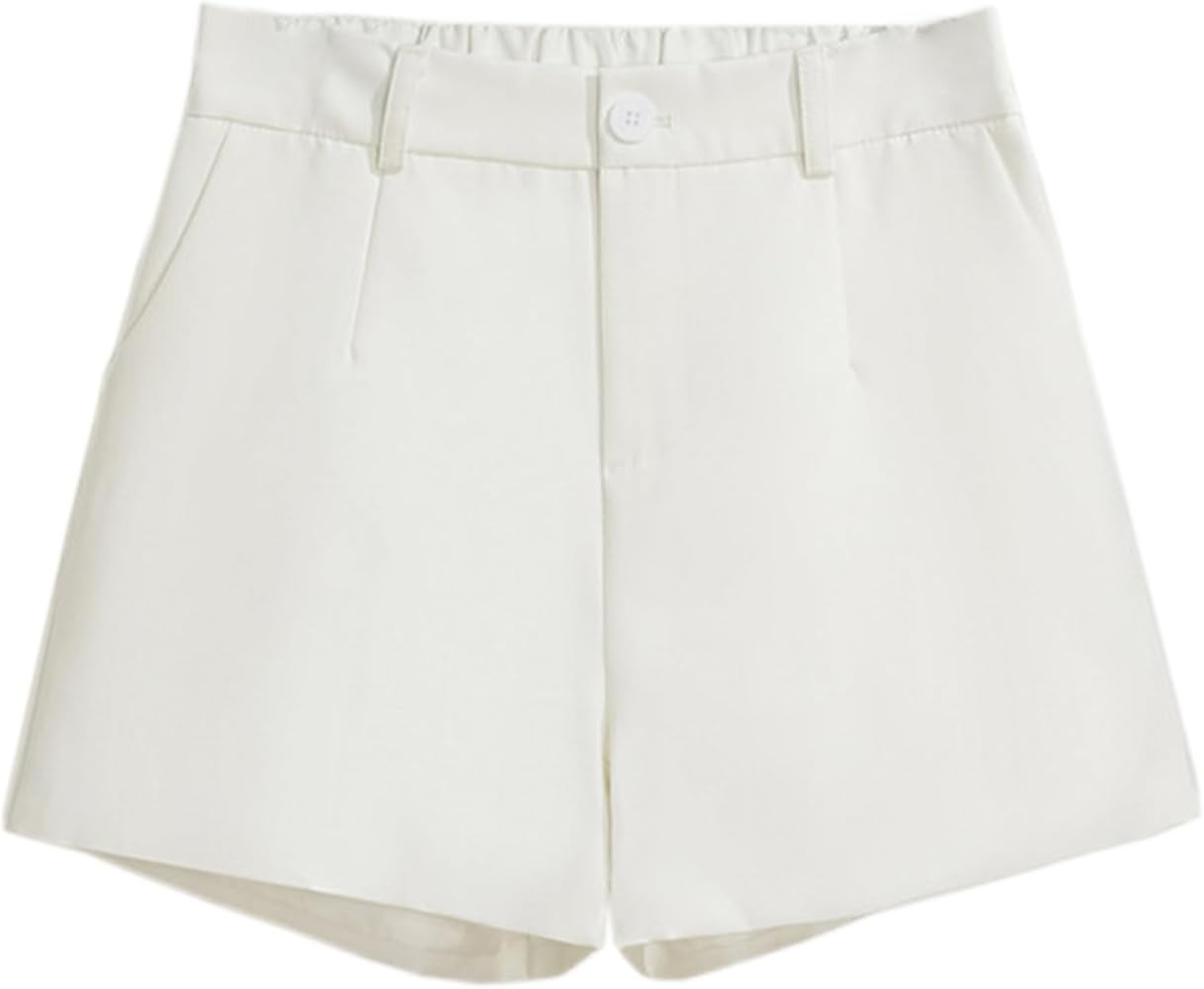 Betusline Women's Shorts Summer Casual Work Pleated Dress Shorts with Back Elastic Waist | Amazon (US)