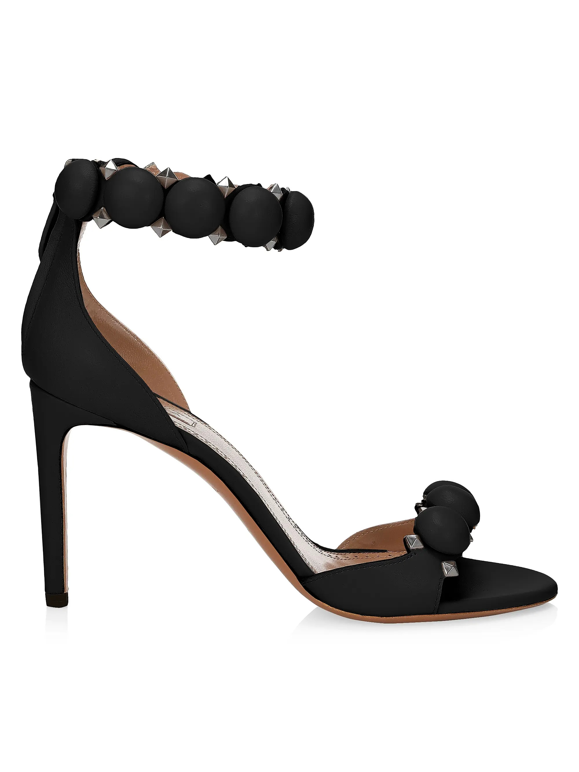 Alaïa Bombe 90 Ankle-Strap Studded Leather Sandals | Saks Fifth Avenue | Saks Fifth Avenue