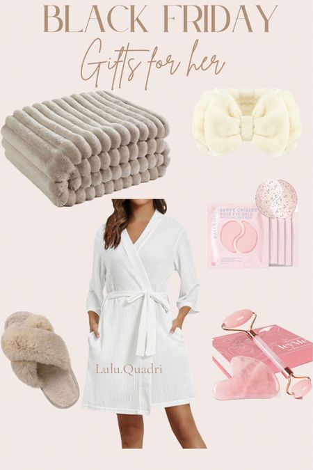Gifts for her. Spa gifts. Cozy gifts. Affordable spa day gifts. Stocking stuffers. Spa robe. Cozy blanket. Faux fur. Amazon finds. 

#LTKGiftGuide #LTKCyberWeek #LTKfindsunder50