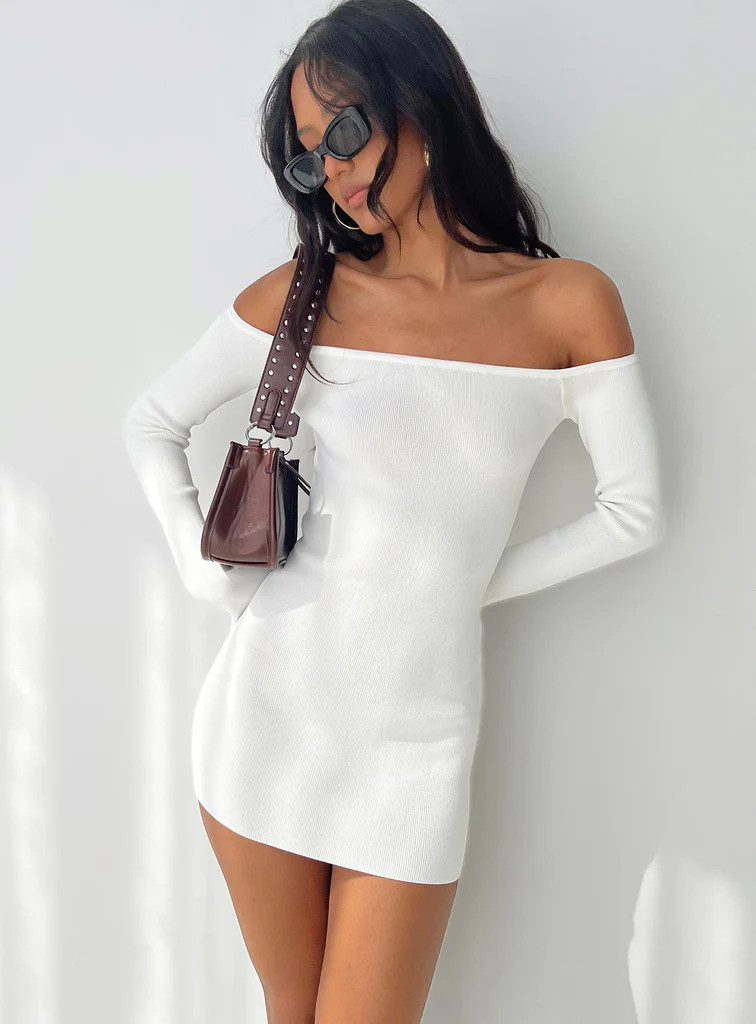 Parisa Long Sleeve Mini Dress White | Princess Polly US
