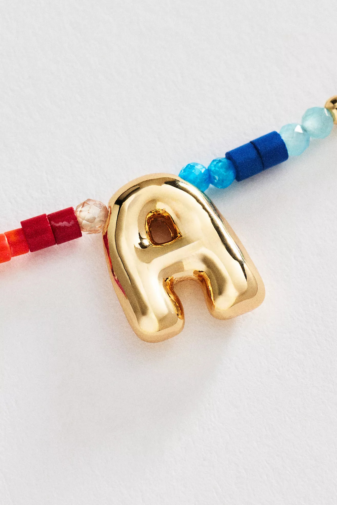 Mini Beaded Bubble Initial Necklace | Anthropologie (US)