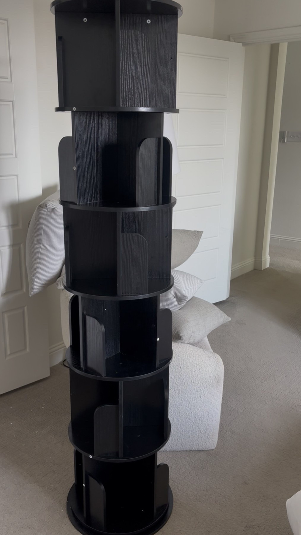 This is the rotating bookshelf I got from Wayfair! It says it can house around 150 books!! 

I also got the cheap cubes from Target and just stacked them — one day, I want to have a library room, but for now, that’ll do.

#LTKHome #LTKselfcare #LTKdayinmylife