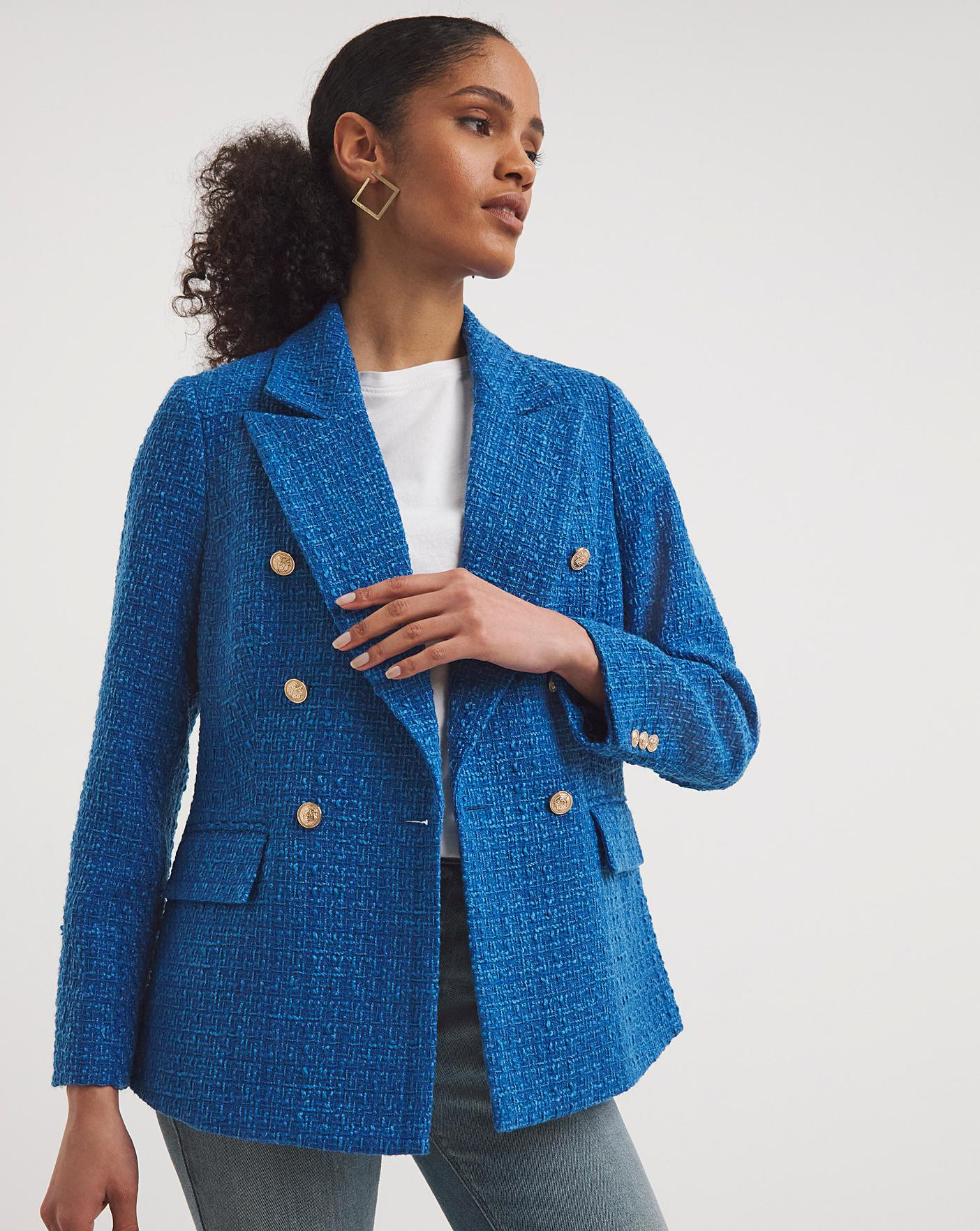 Blue Boucle Military Blazer | JD Williams (UK)